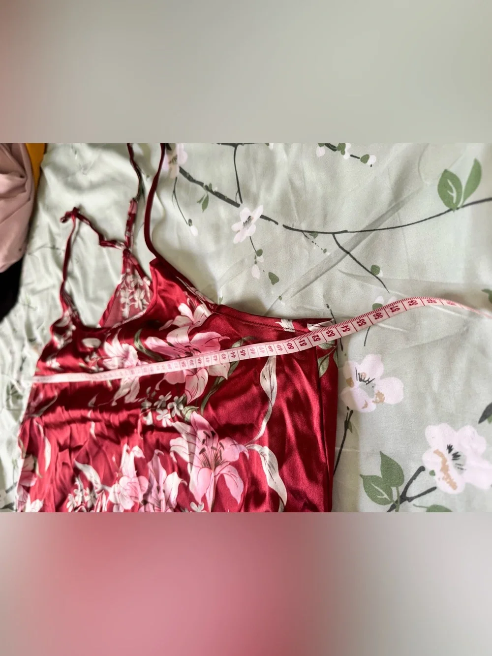 Women's Floral Satin Cami & Short Sleep Set - Red-Brand new, no tag.